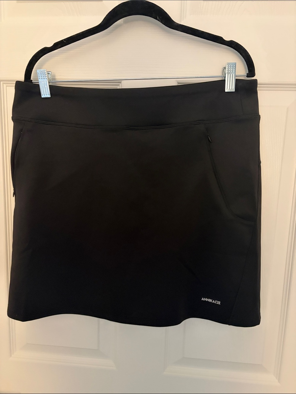Annika Black Active Skort with Zip Pockets